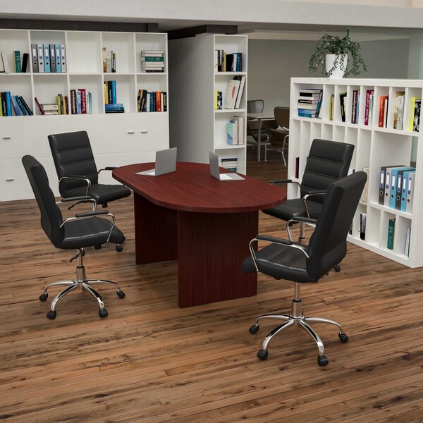 Flash Furniture Oval 35" W, 72" L, 29.5" H, Laminate Top, Red BLN-6GCMHG2286-BK-GG - main